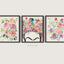 Frida Kahlo Wall Art, Colourful Floral Wall Art Prints Set of 3