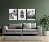 Black and grey boho modern living room decor