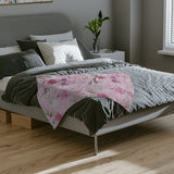 Pink floral personalized baby blanket