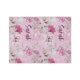 Pink floral personalized baby blanket