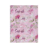 Pink floral personalized baby blanket